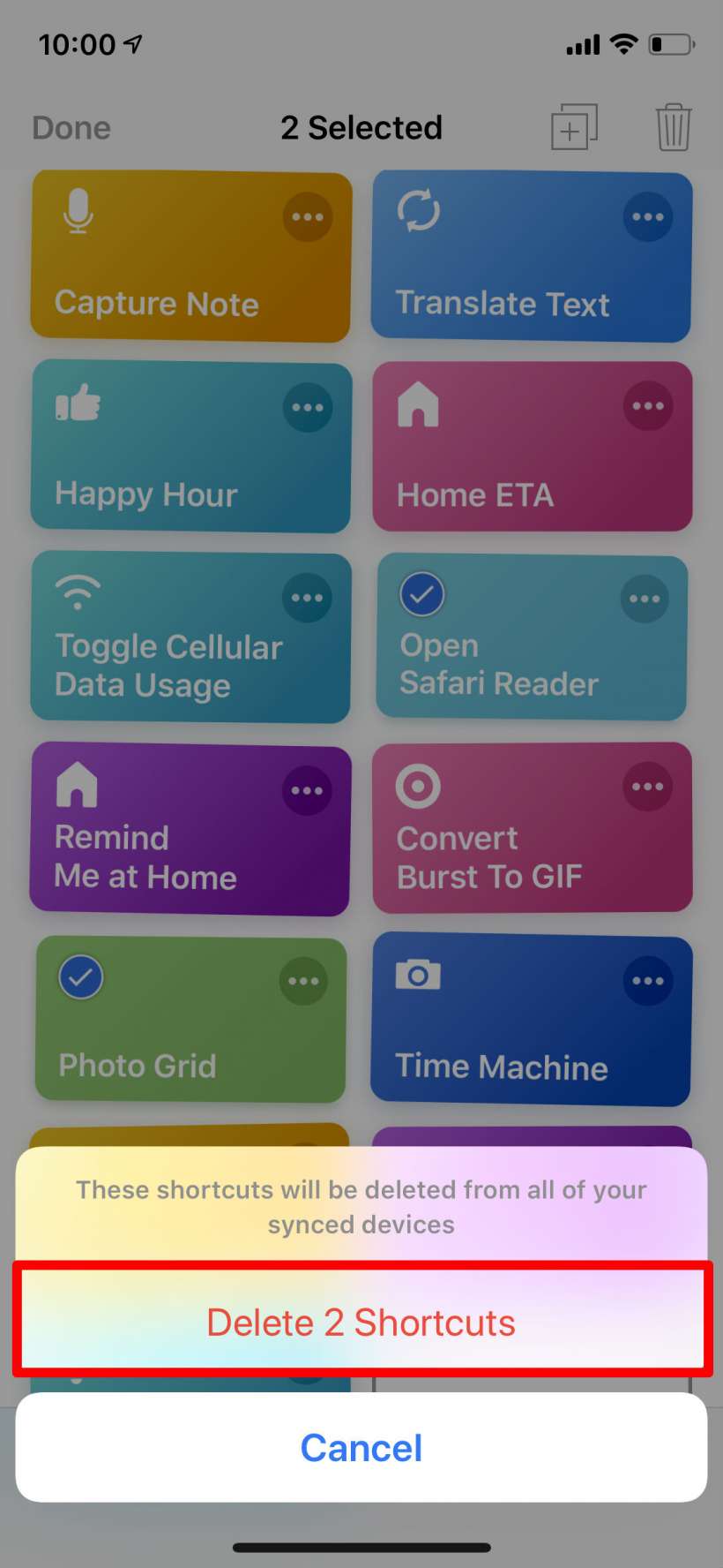 How to remove shortcuts from the Shortcuts Library on iPhone and iPad.