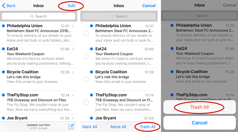how do i stop my emails from disappearing on my iphone