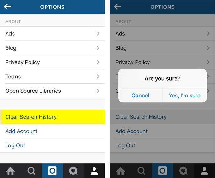instagram search up