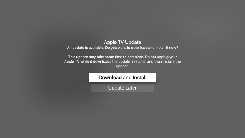 tvOS update found