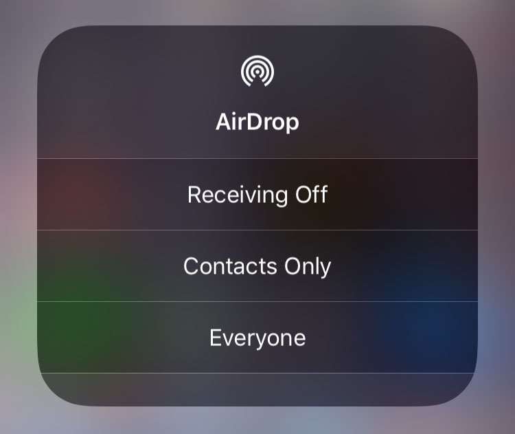 AirDrop Control Center 3