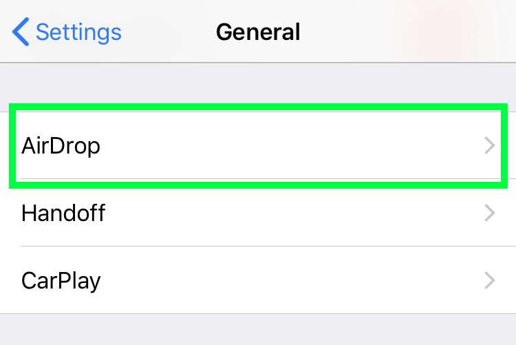 AirDrop Settings 1