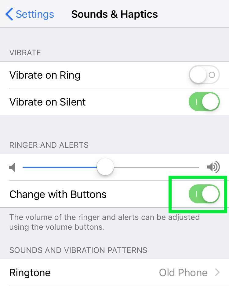 where is the volume key setting icon on iphone 6