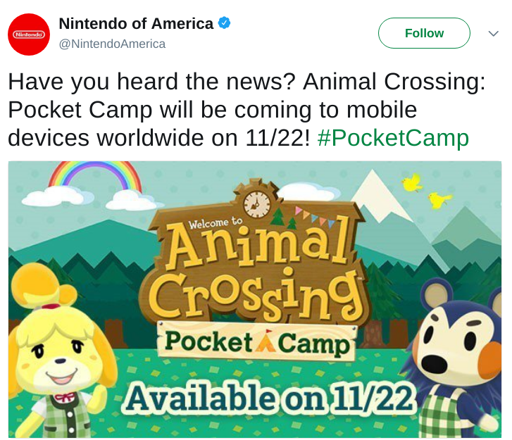 Animal Crossing Tweet