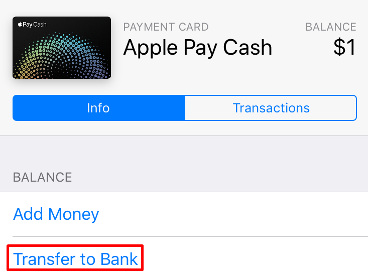 How do I transfer my Apple Pay Cash balance to my bank account? | The