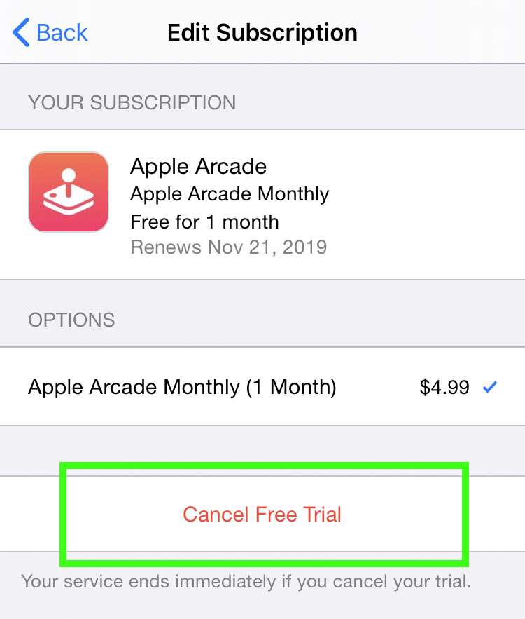 Apple Arcade unsubscribe 4