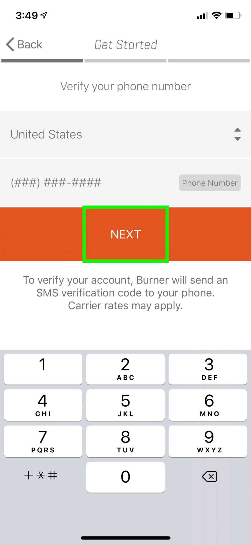 temporary phone number for text codes