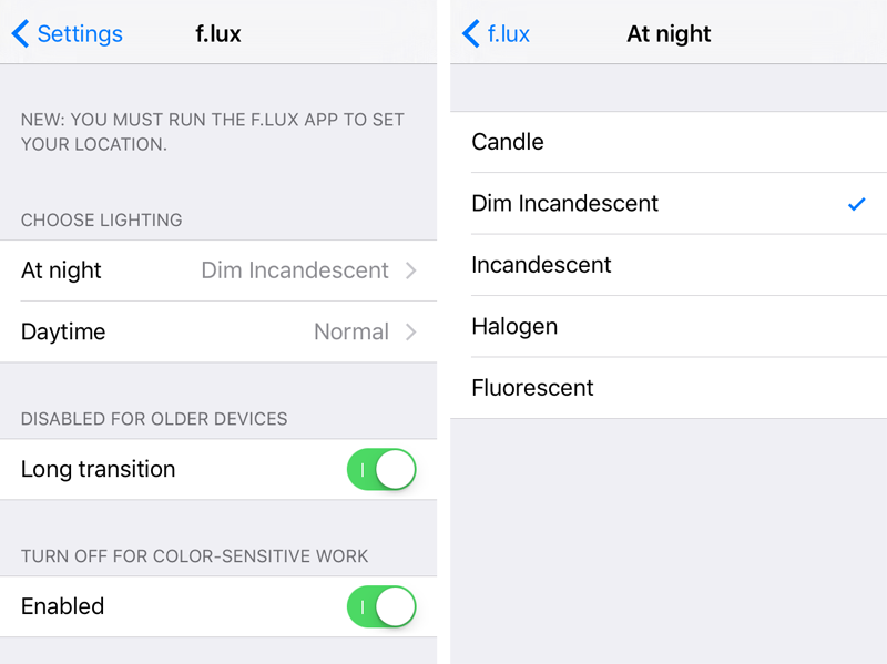 apps like f.lux for ios