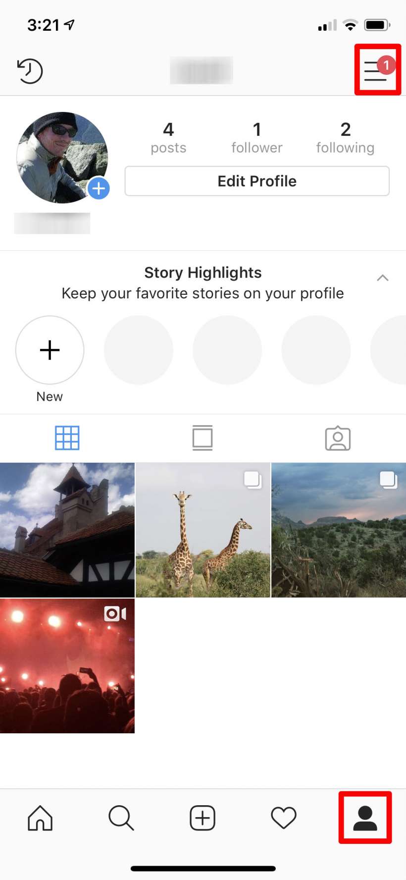 instagram profile page iphone