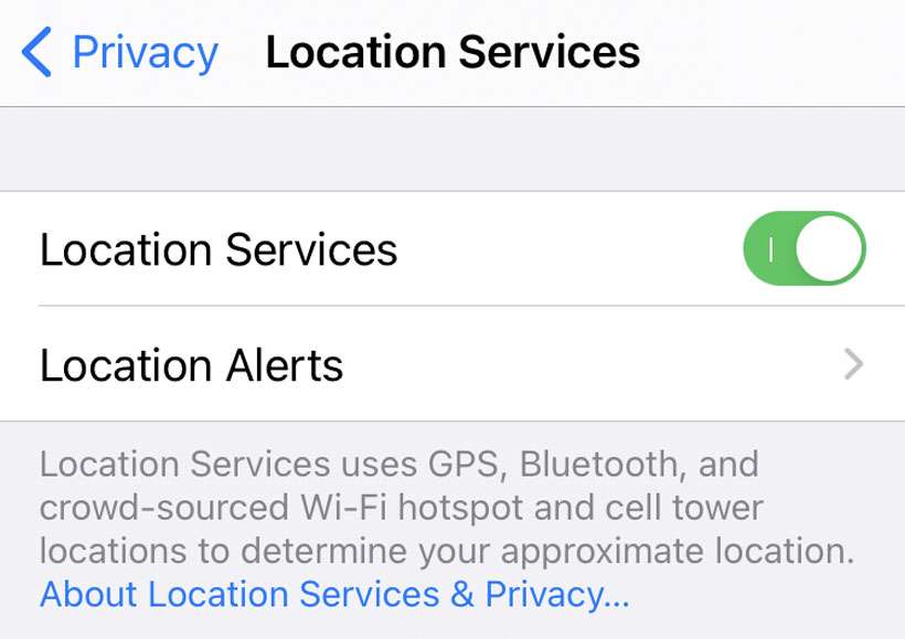 where is location services on iphone