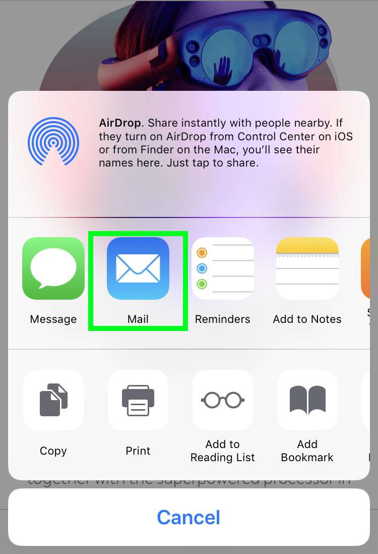 how to change email default on iphone photos