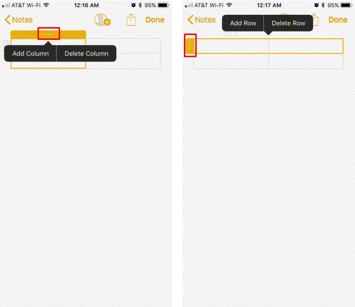 How to create tables in Notes on iPhone and iPad.