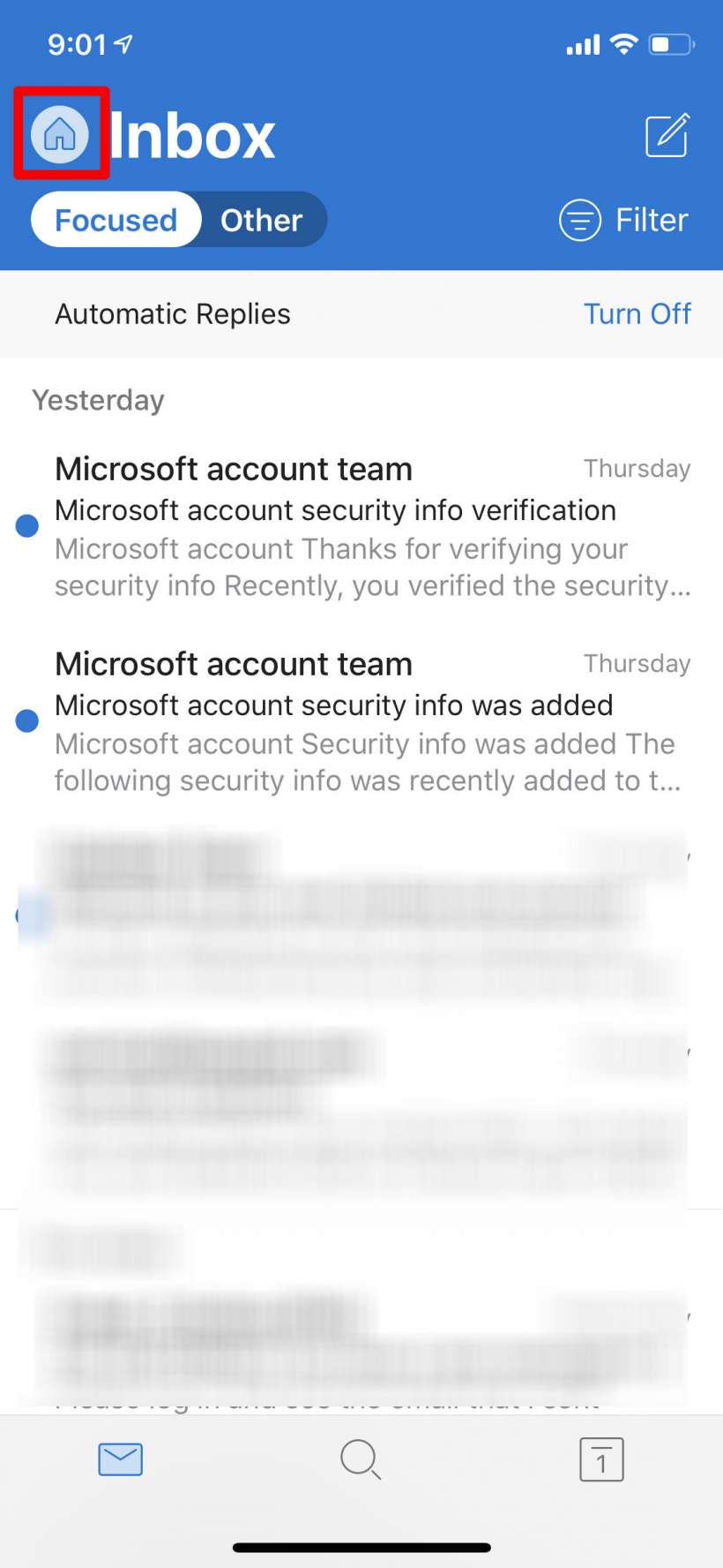 microsoft outlook app out of office