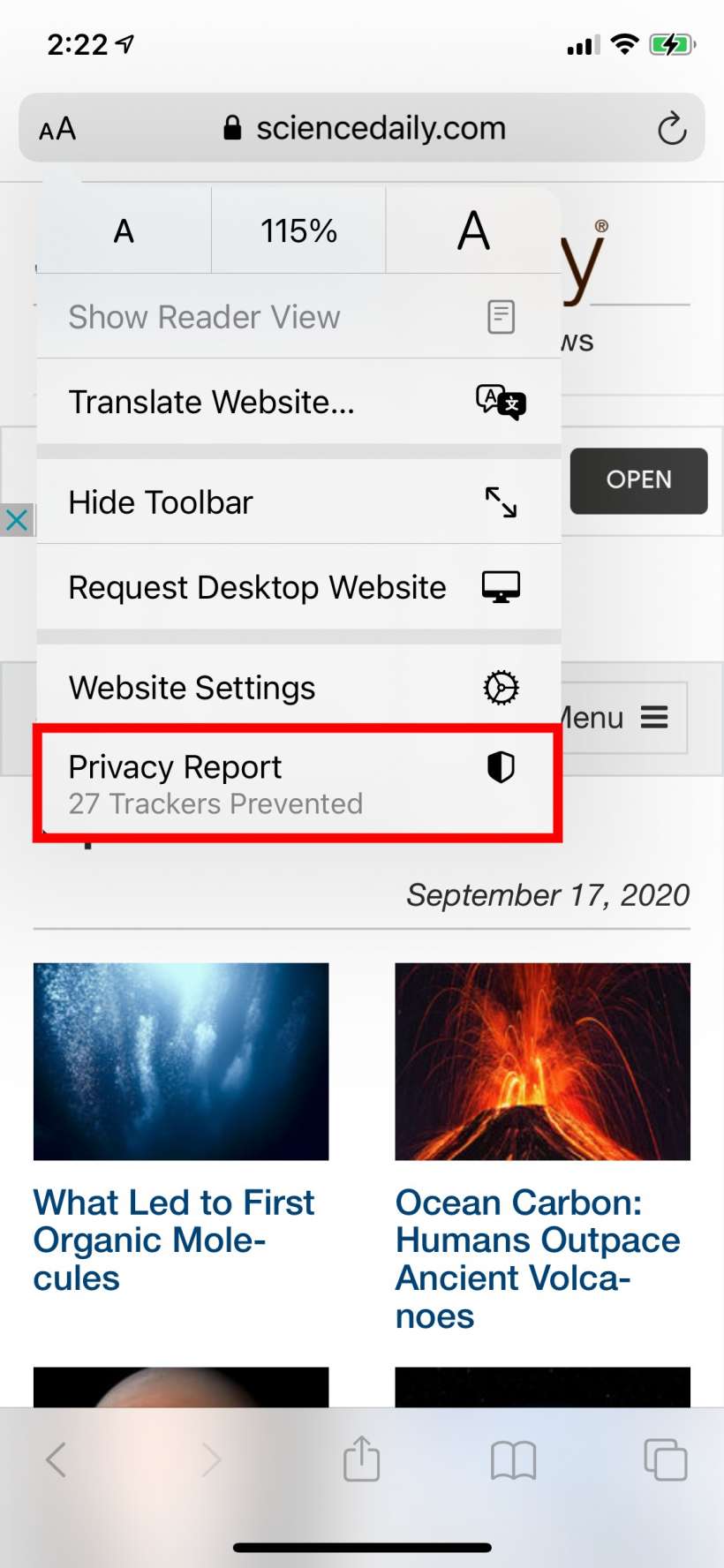 privacy report apple safari