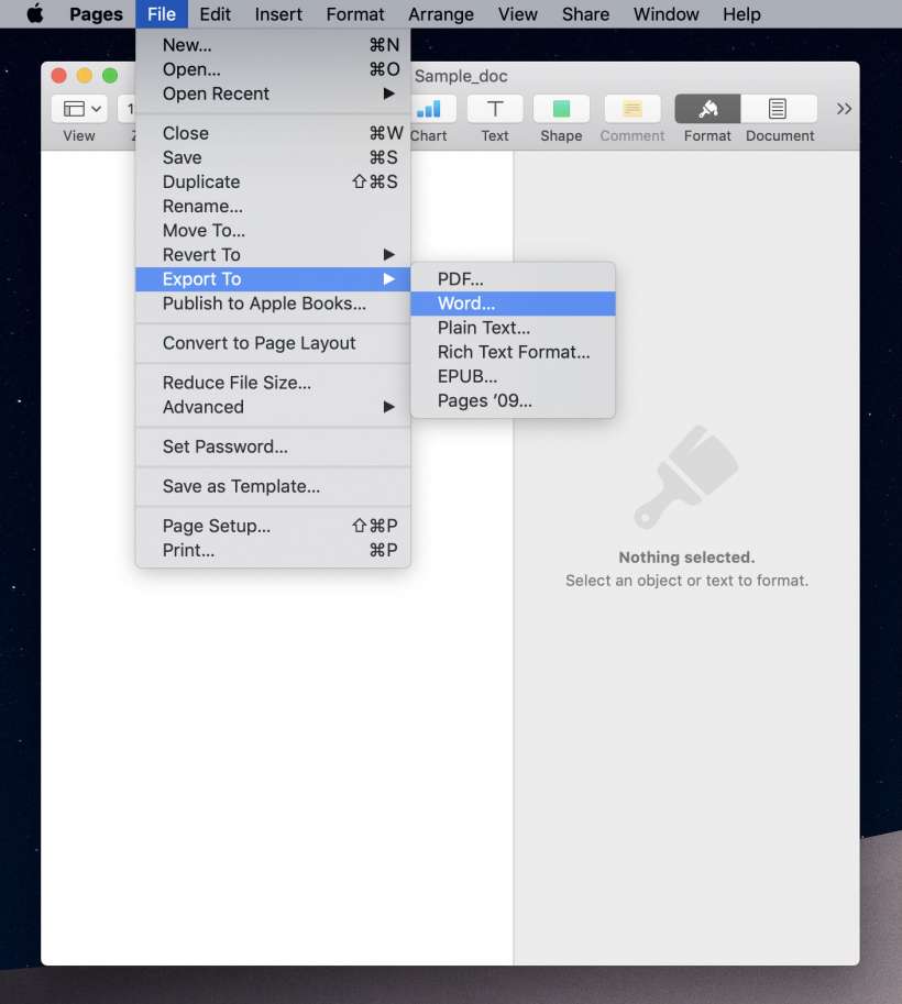 how to convert a mac document to word