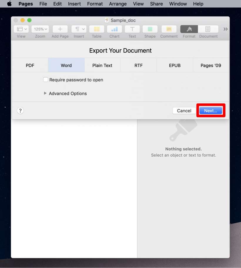 convert word to apple pages