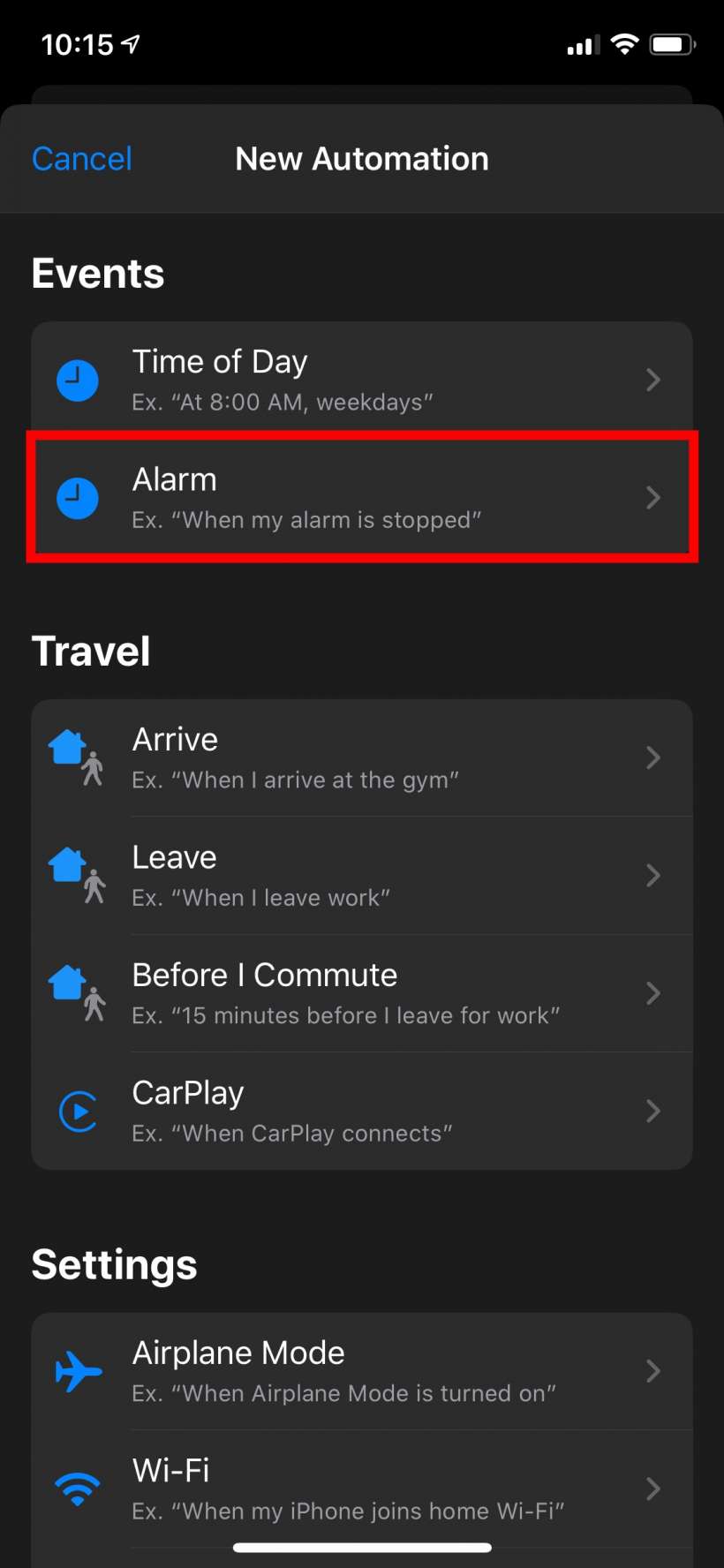 How can I use my iPhone as a radio alarm?