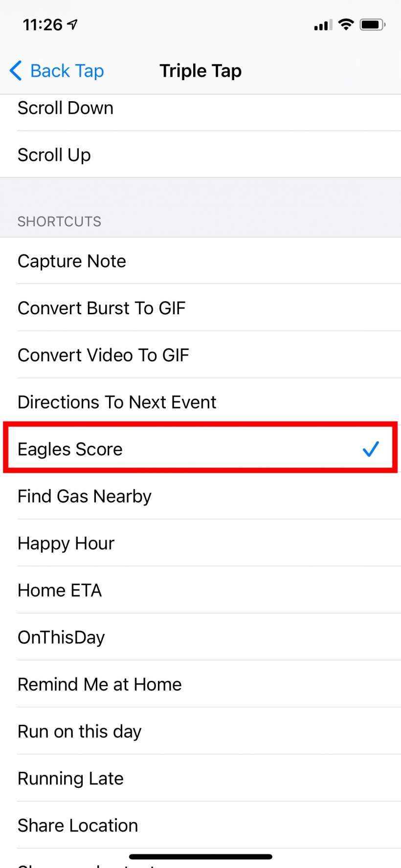 How to quickly check your favorite team's game score with Back Tap on iPhone.