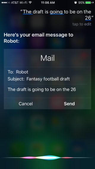 How to use Siri to send emails.