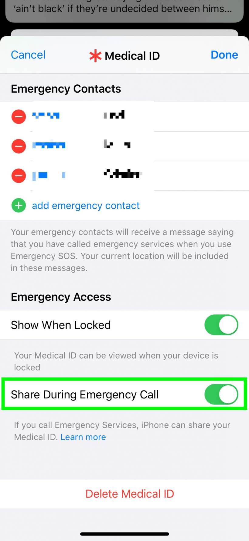 How to automatically share your Medical ID if you make an emergency call from iPhone and iPad.