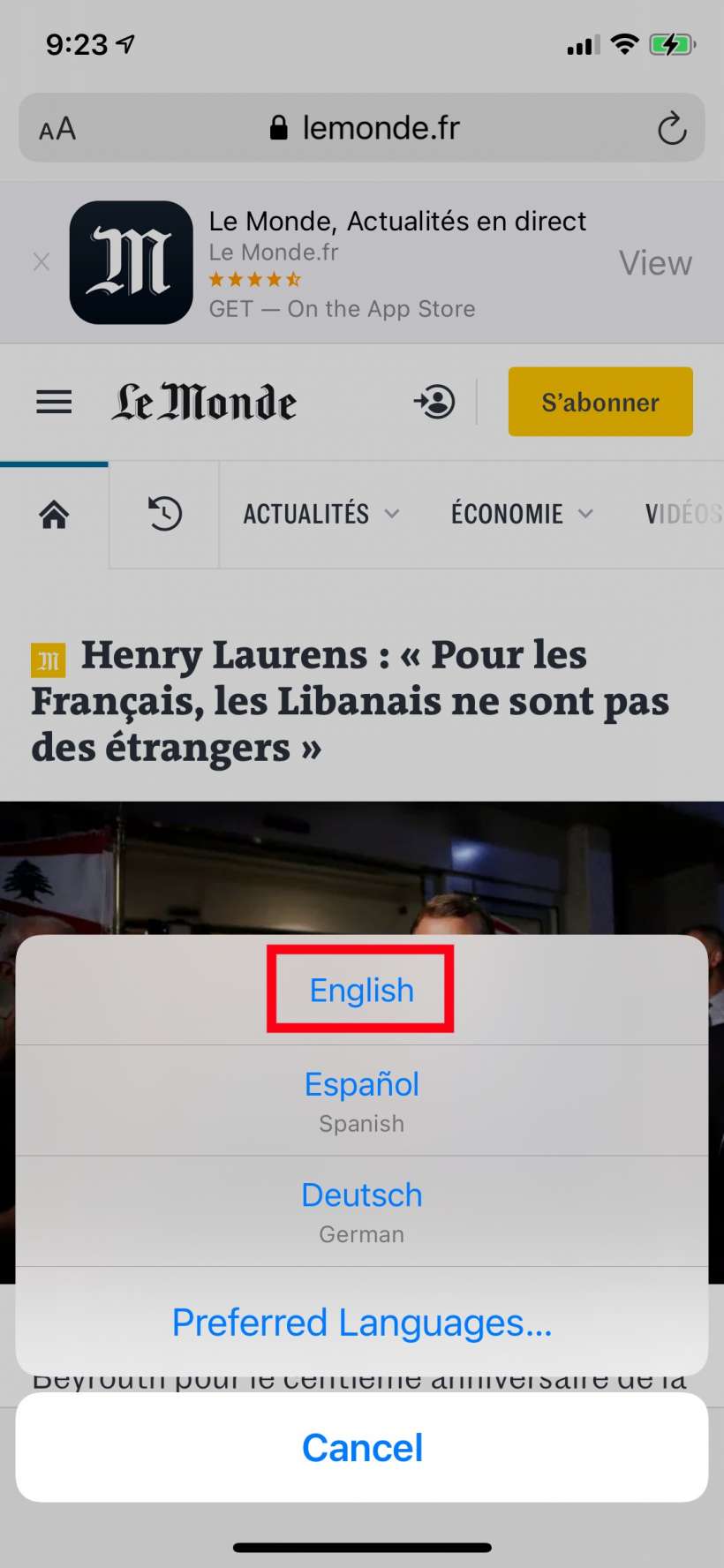 How To Translate A Page On Safari Iphone