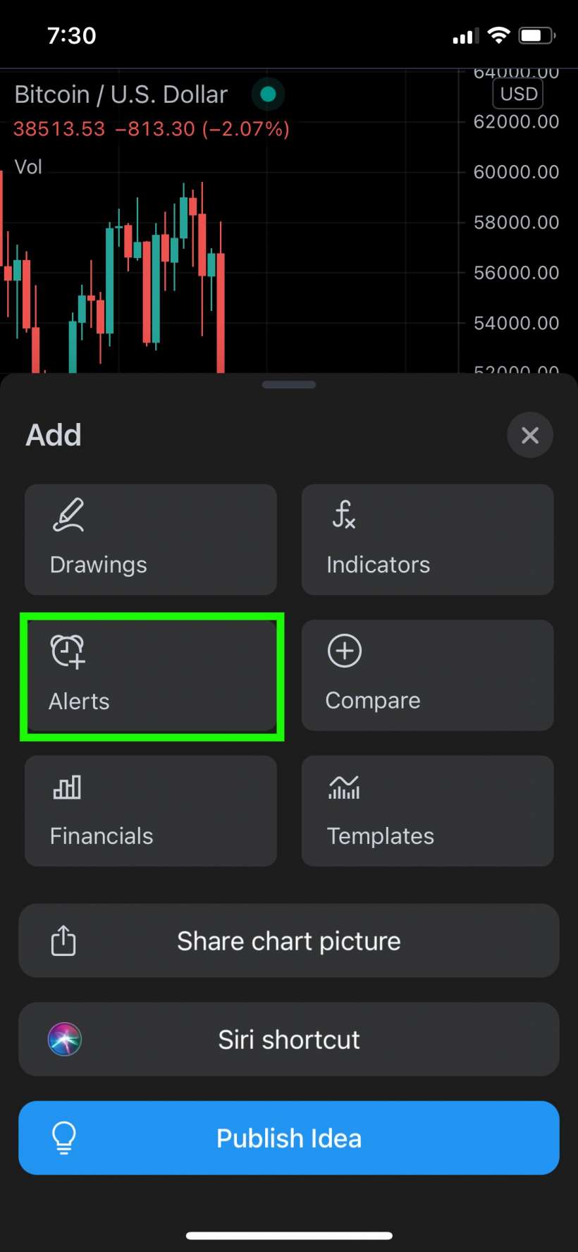 how to recieve alerts on iphone for cryptocurrency prices