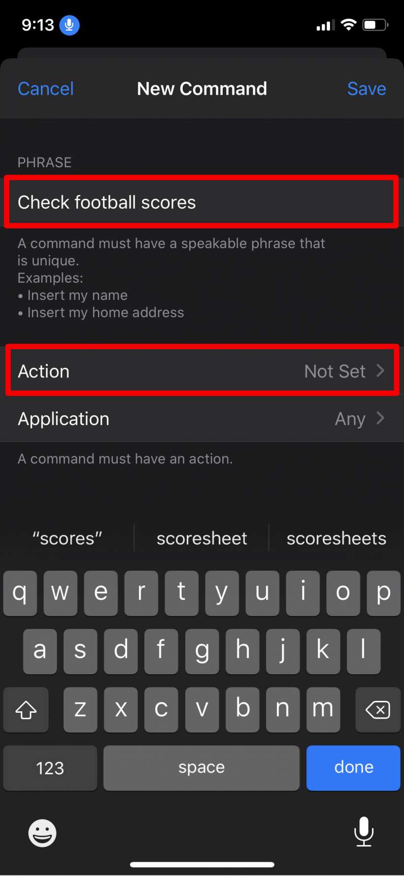 How to create custom voice commands for Voice Control accessibility on iPhone and iPad.