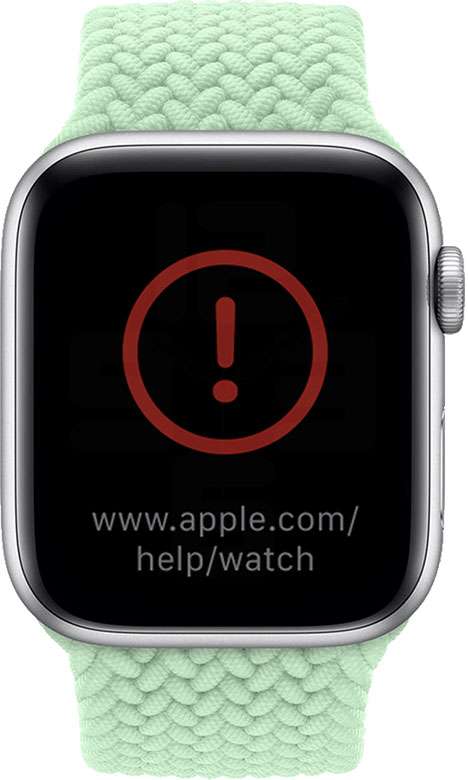 Apple watch with red best sale exclamation mark