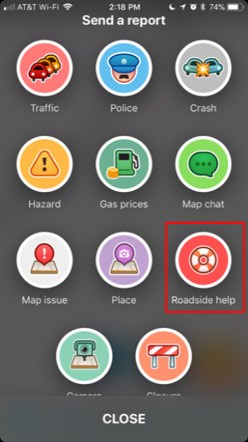 How to request roadside assistance with Waze on iPhone.