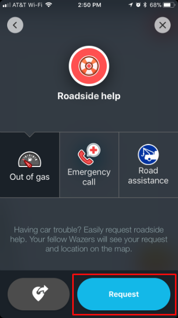 How to request roadside assistance with Waze on iPhone.