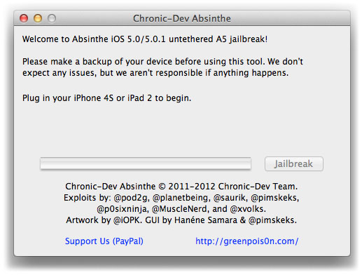 Chronic Dev Team Absinthe jailbreak