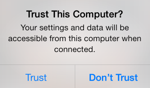 iphone trust this computer every time