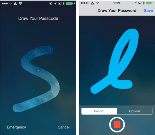 iOS 7 gesture passcode Stride 2