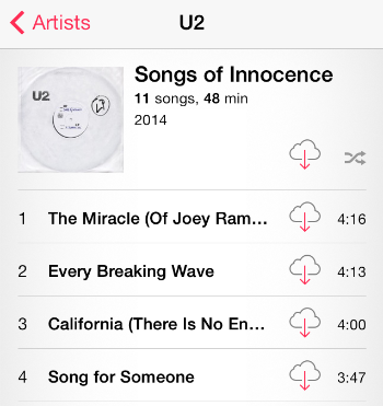 u2 album on iphone